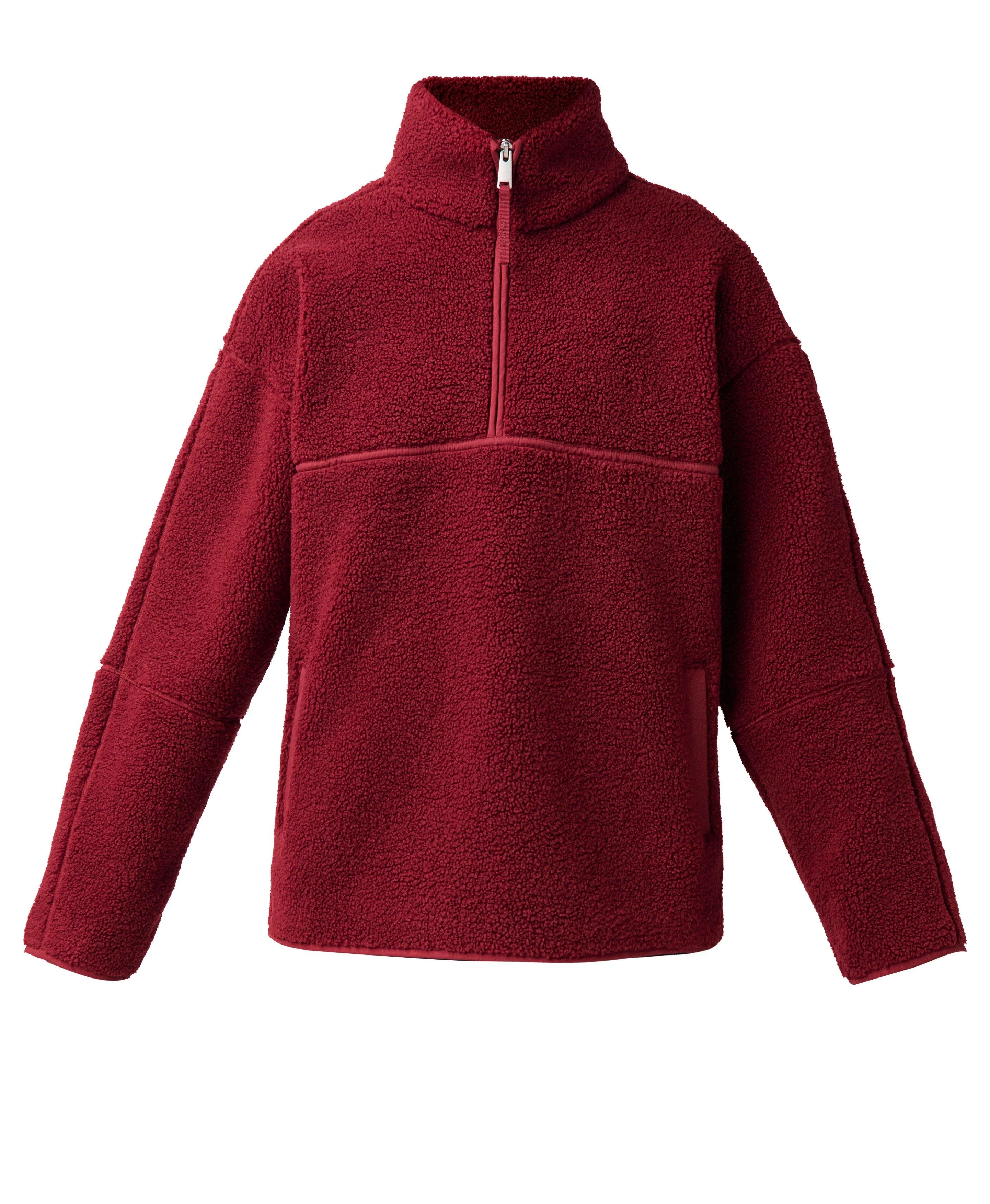 Plush Nylon Mix Half Zip Fleece - 1