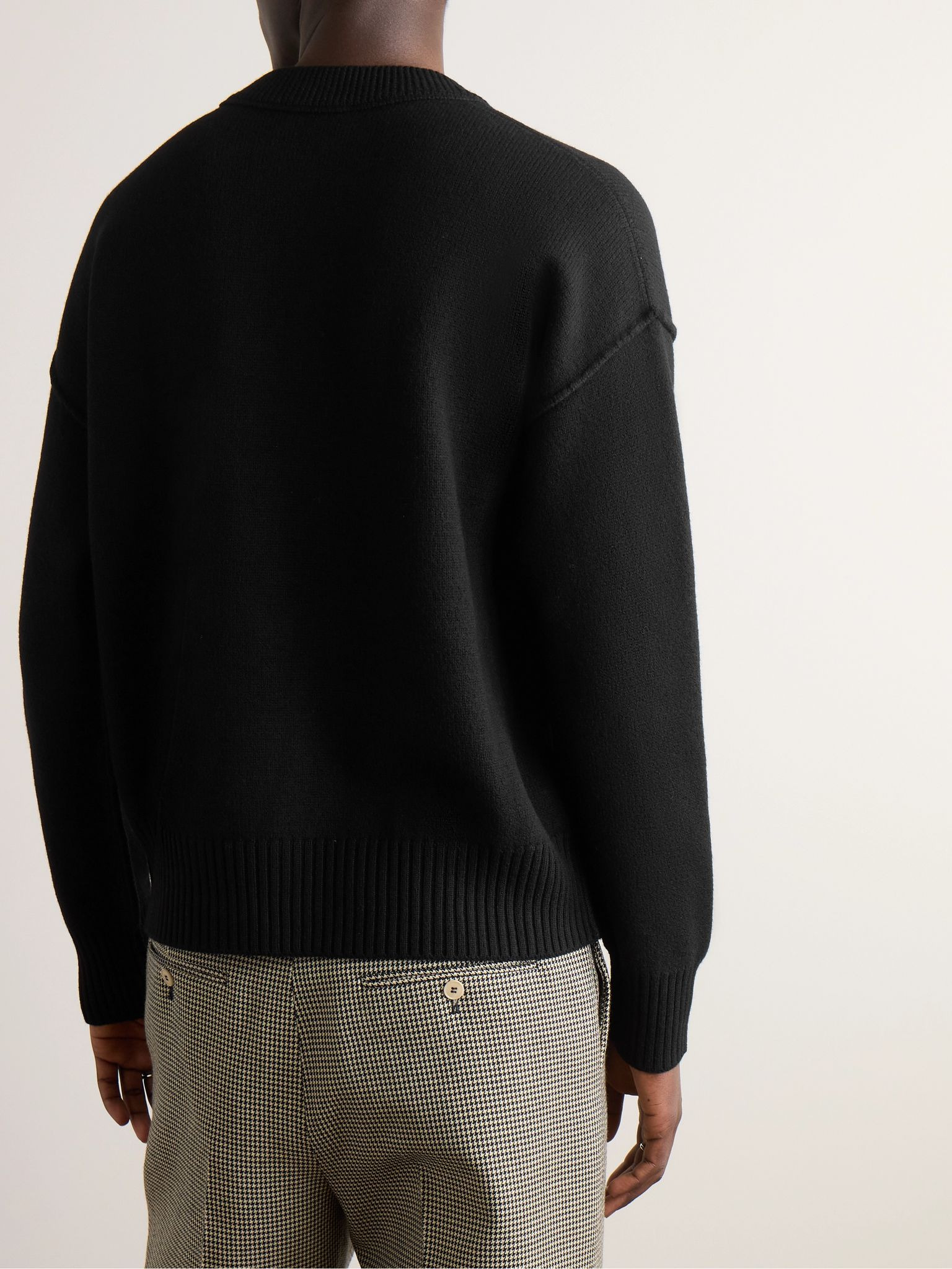 Logo-Intarsia Virgin Wool Sweater Black - 3