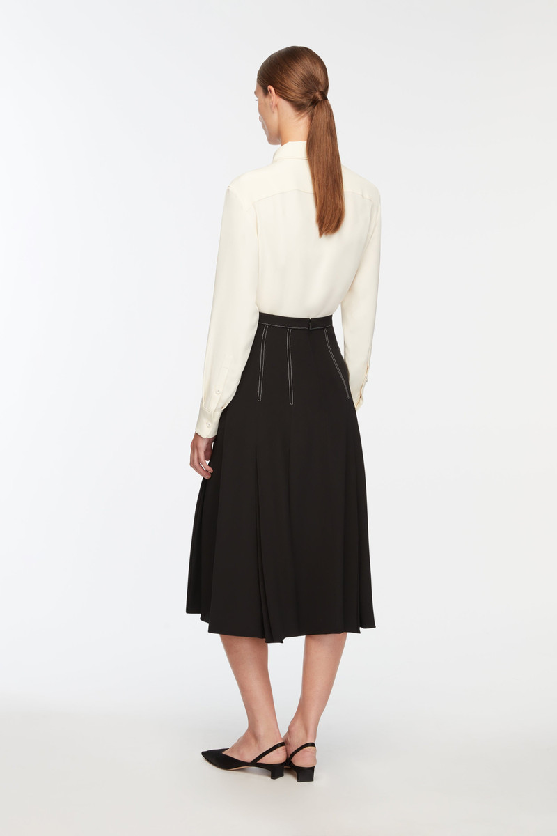 Kensie Skirt In Black Silk Crepe De Chine 5