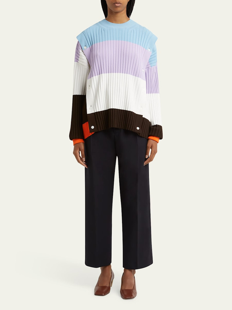 SETCHU Detachable Ribbed Button Sweater outlook