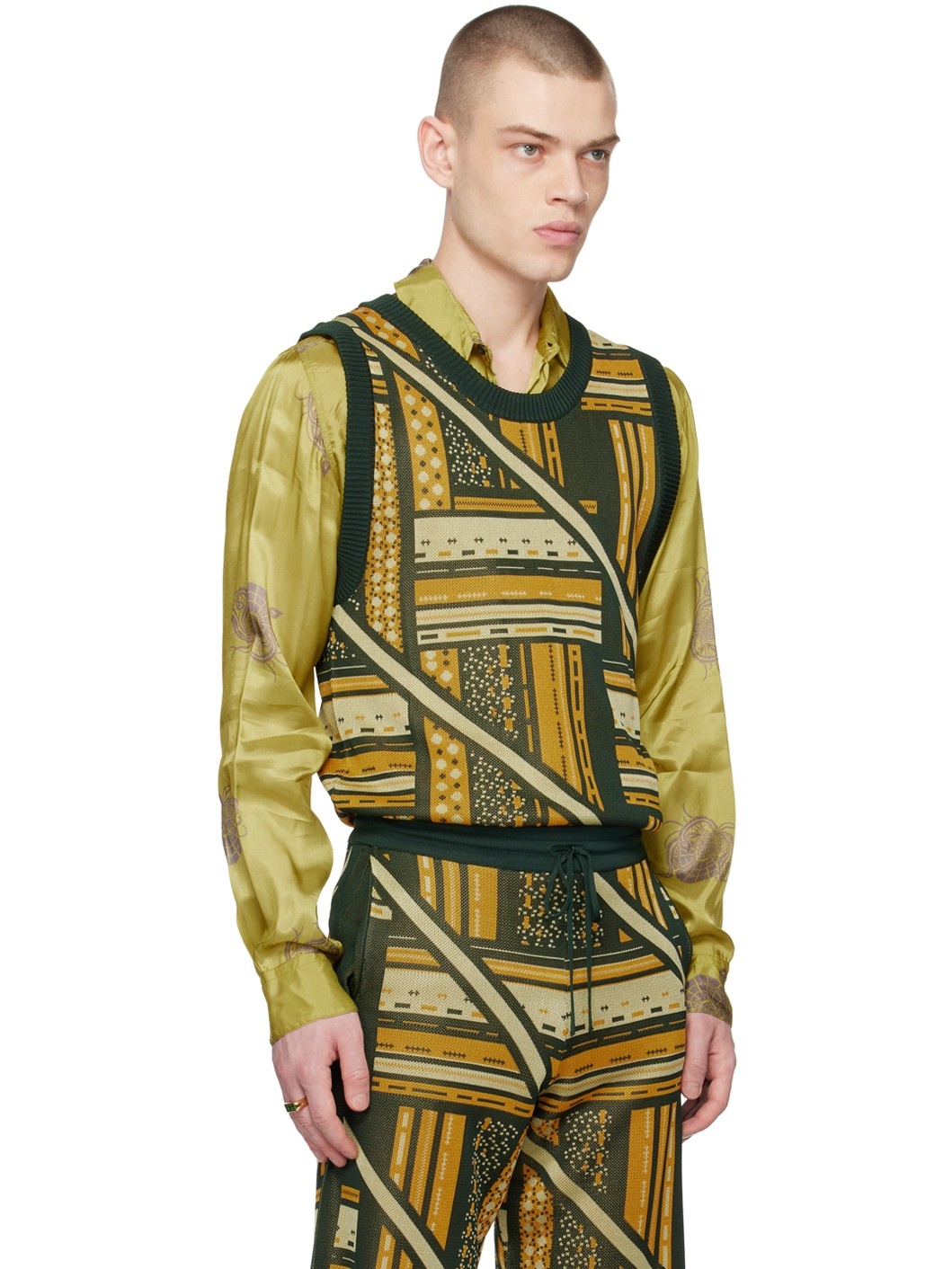 Green & Yellow Kalonji Vest - 2