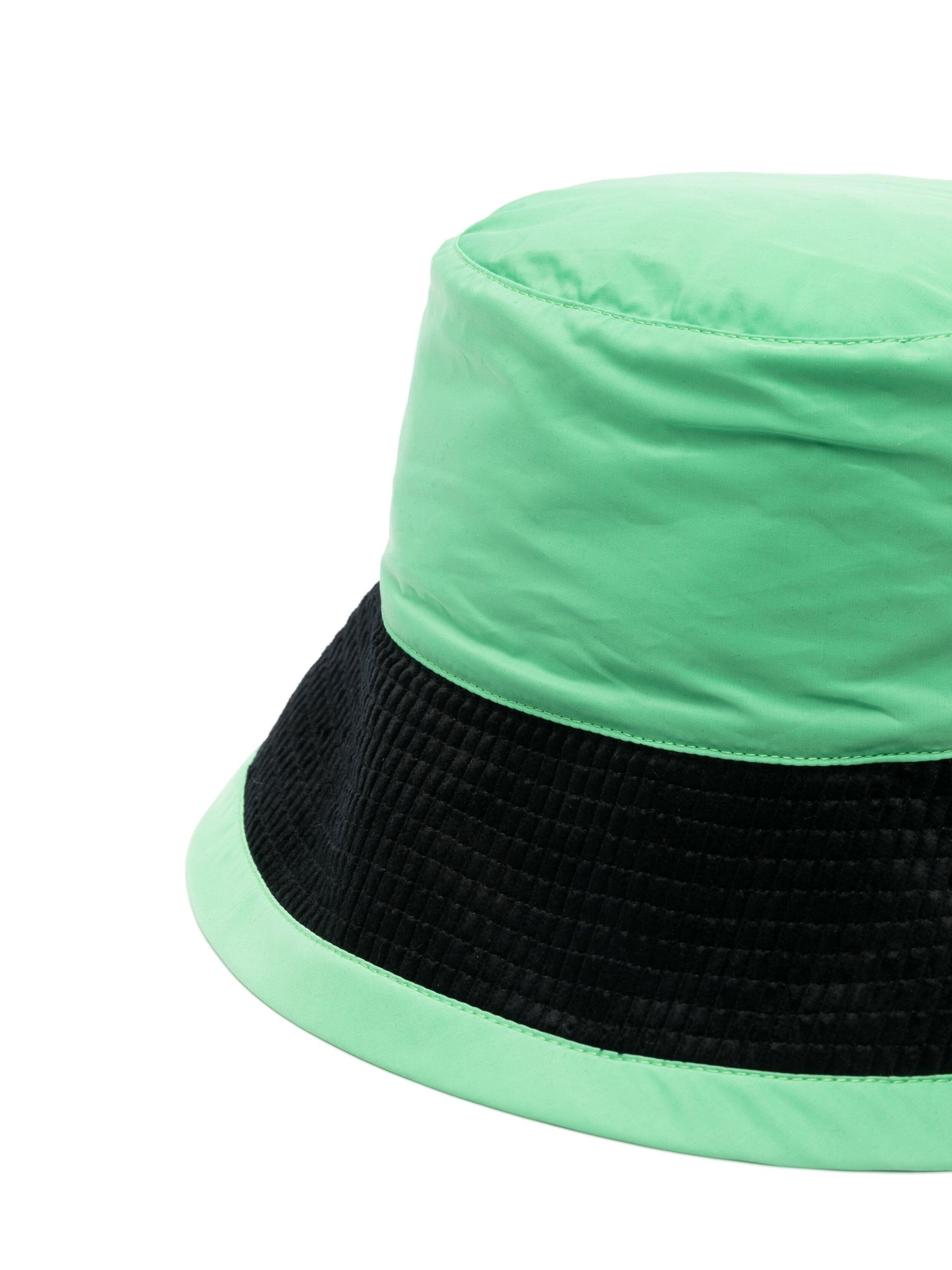 Waled cotton-blend bucket hat in green - Bode