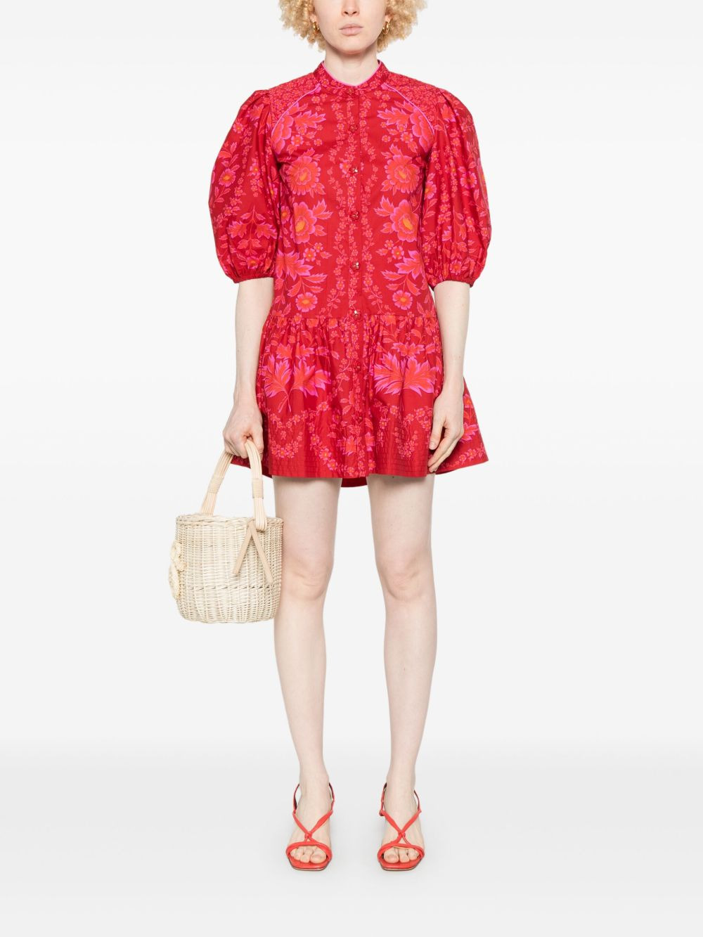 floral-print mini dress - 2