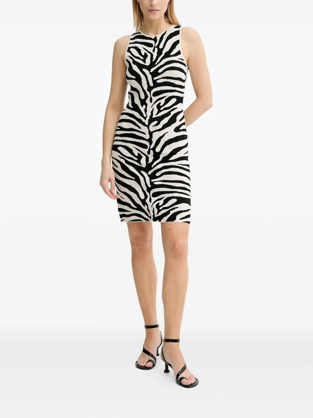 zebra-print sleeveless mini dress - 1