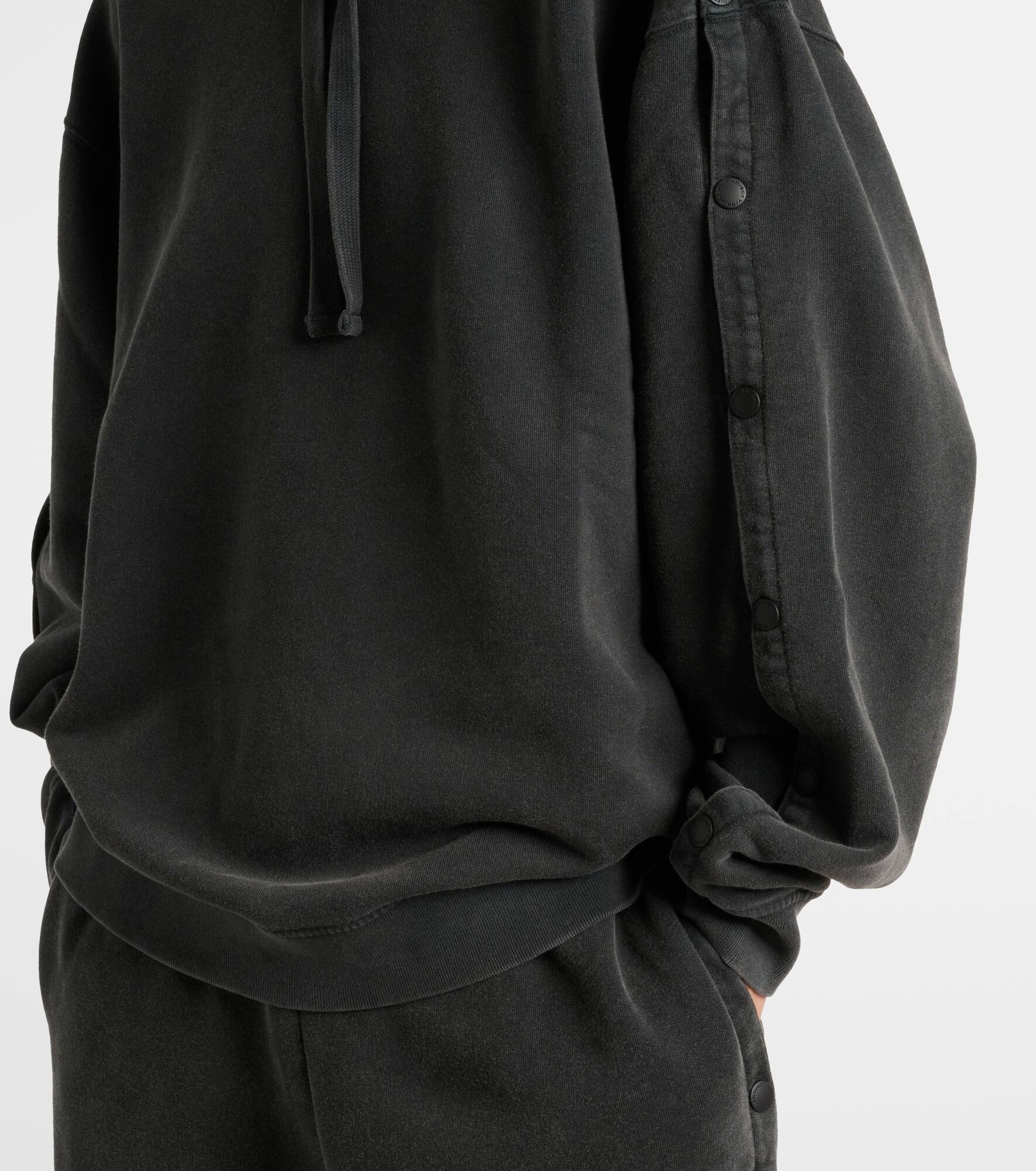 Snap oversized cotton jersey hoodie - 4