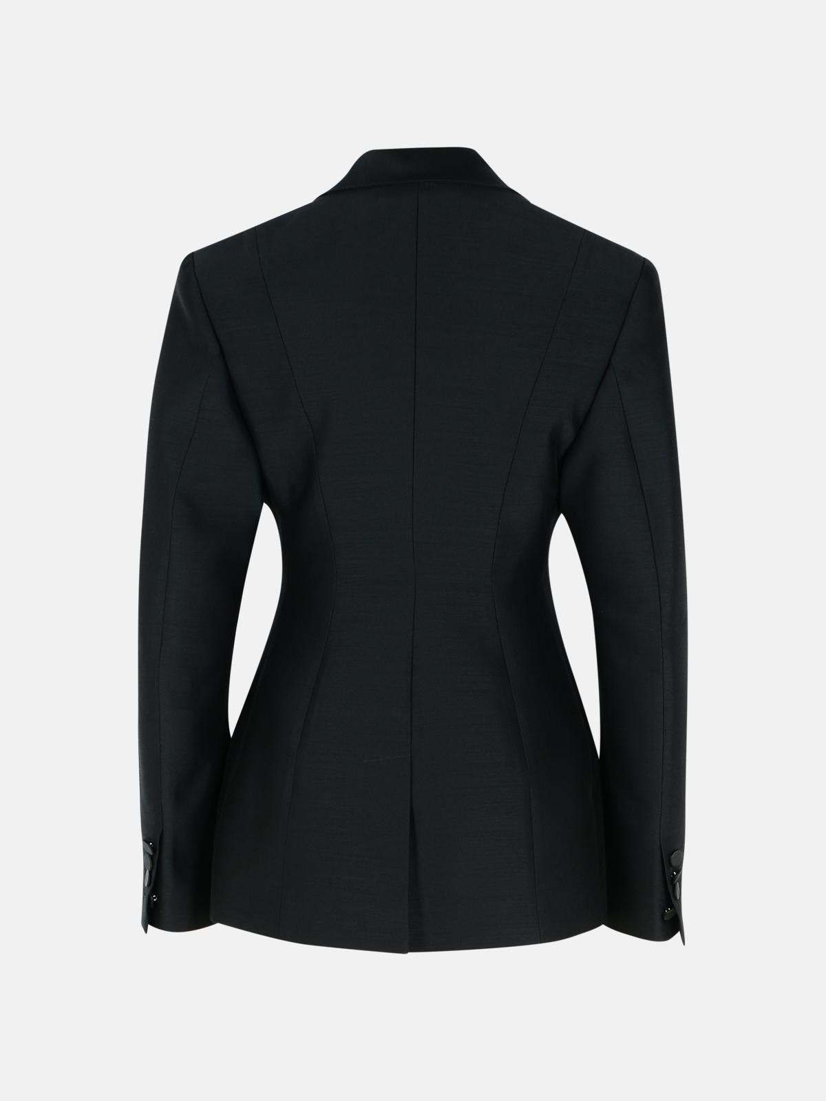'DAN' BLACK VIRGIN WOOL BLEND BLAZER - 3