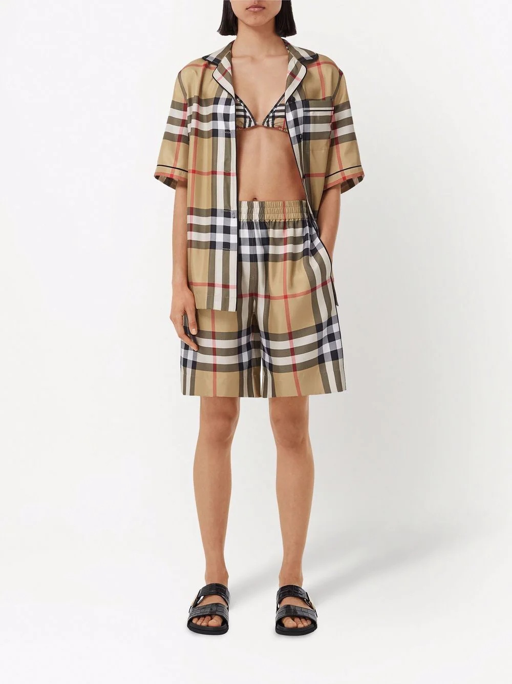 Vintage Check silk pajama shirt - 2