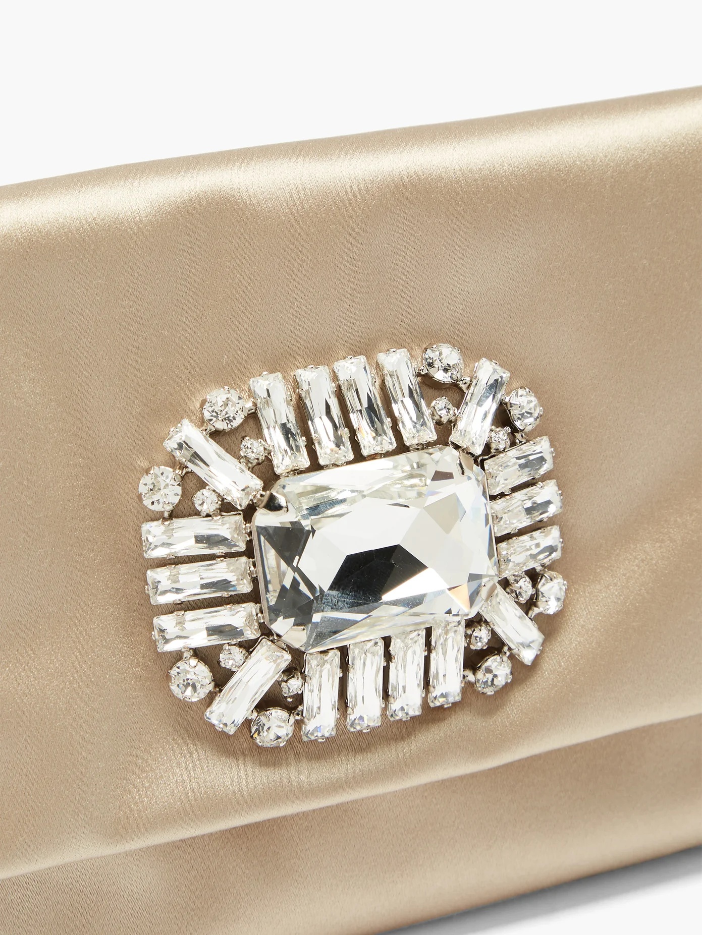 Titania crystal-embellished satin clutch - 5