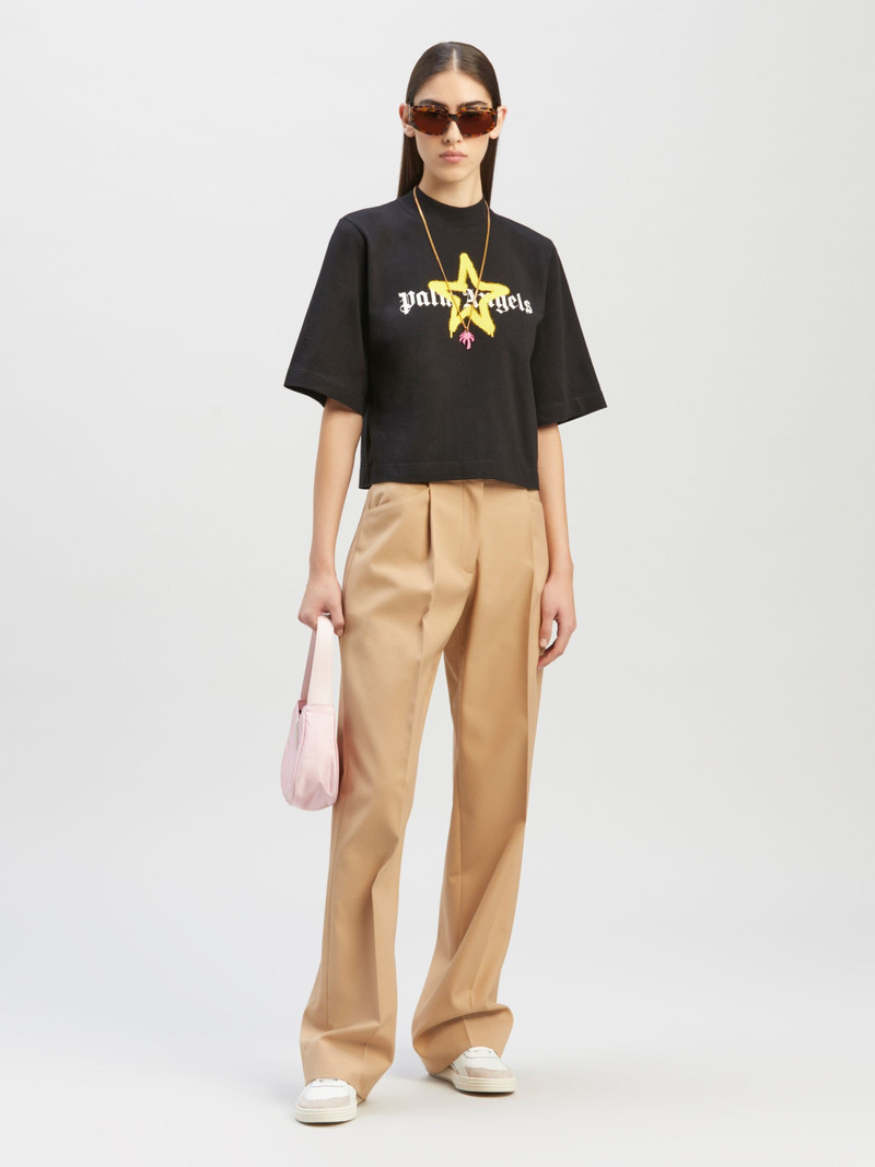 Palm Angels Star Sprayed cropped T-shirt outlook