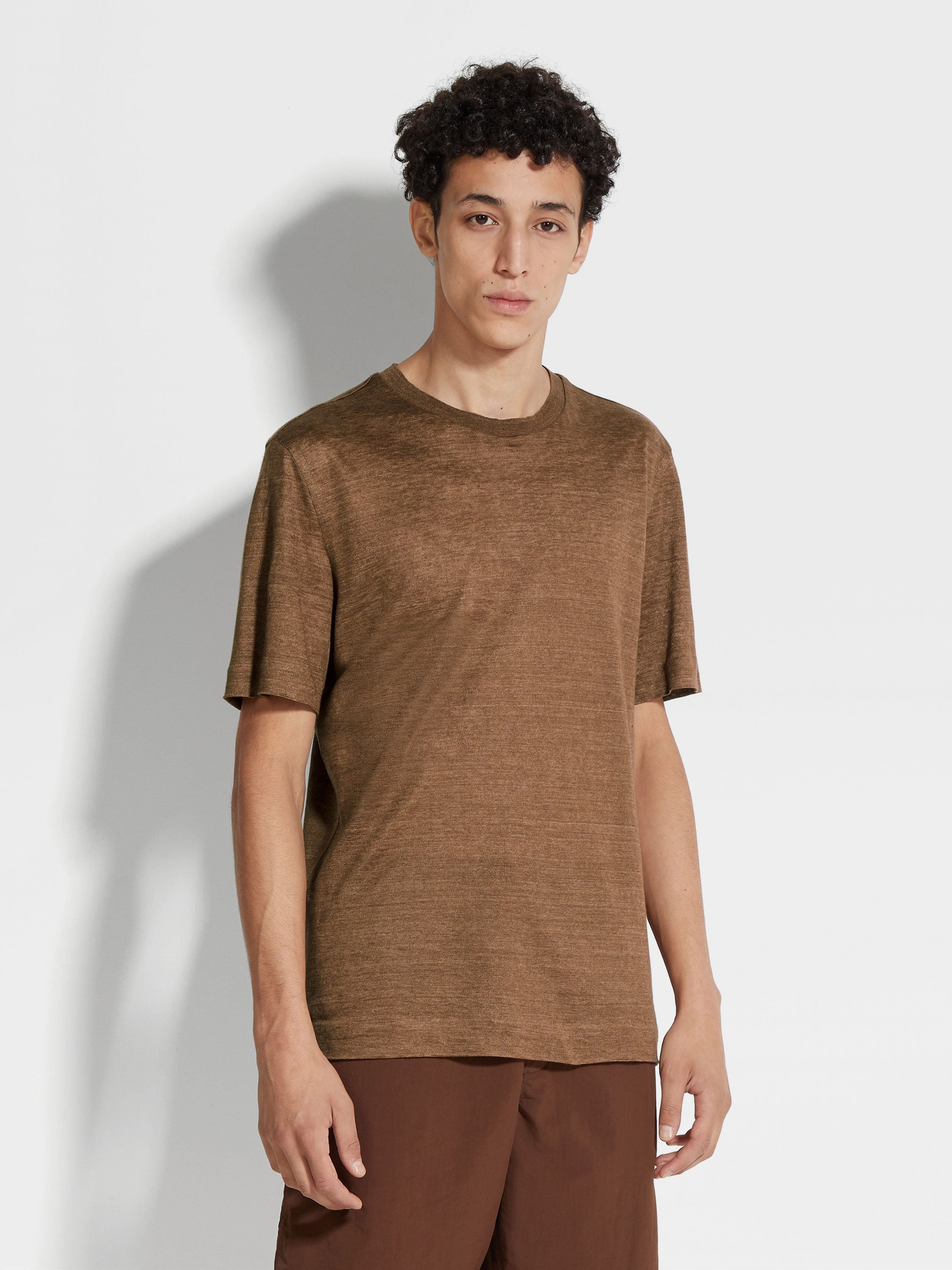 DARK FOLIAGE LINEN T-SHIRT - 4