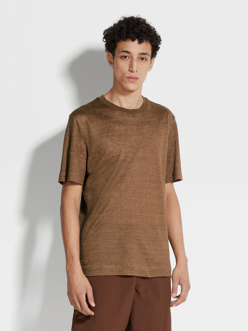 DARK FOLIAGE LINEN T-SHIRT 4