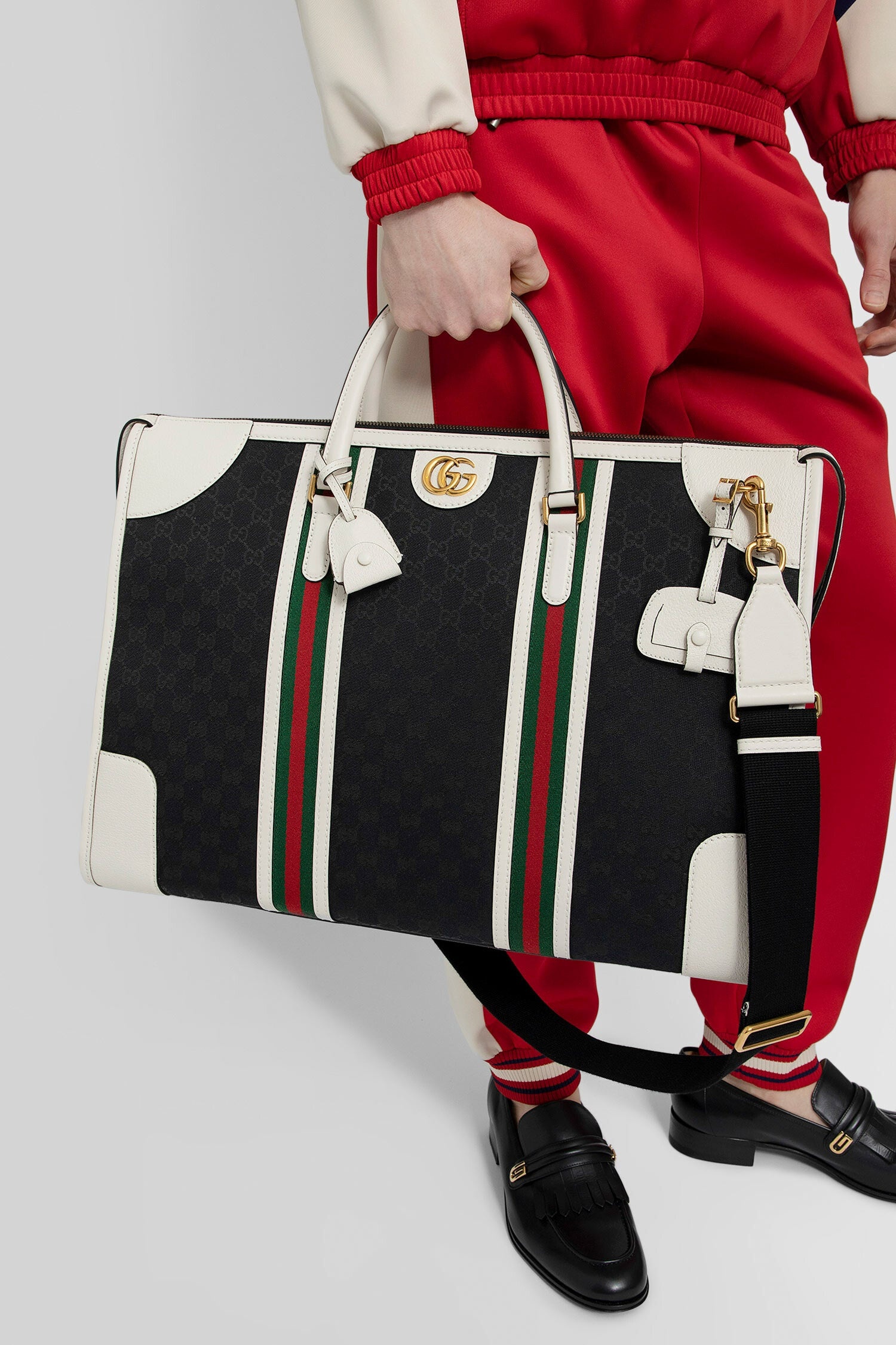 GUCCI UNISEX BLACK&WHITE TRAVEL BAGS - 6