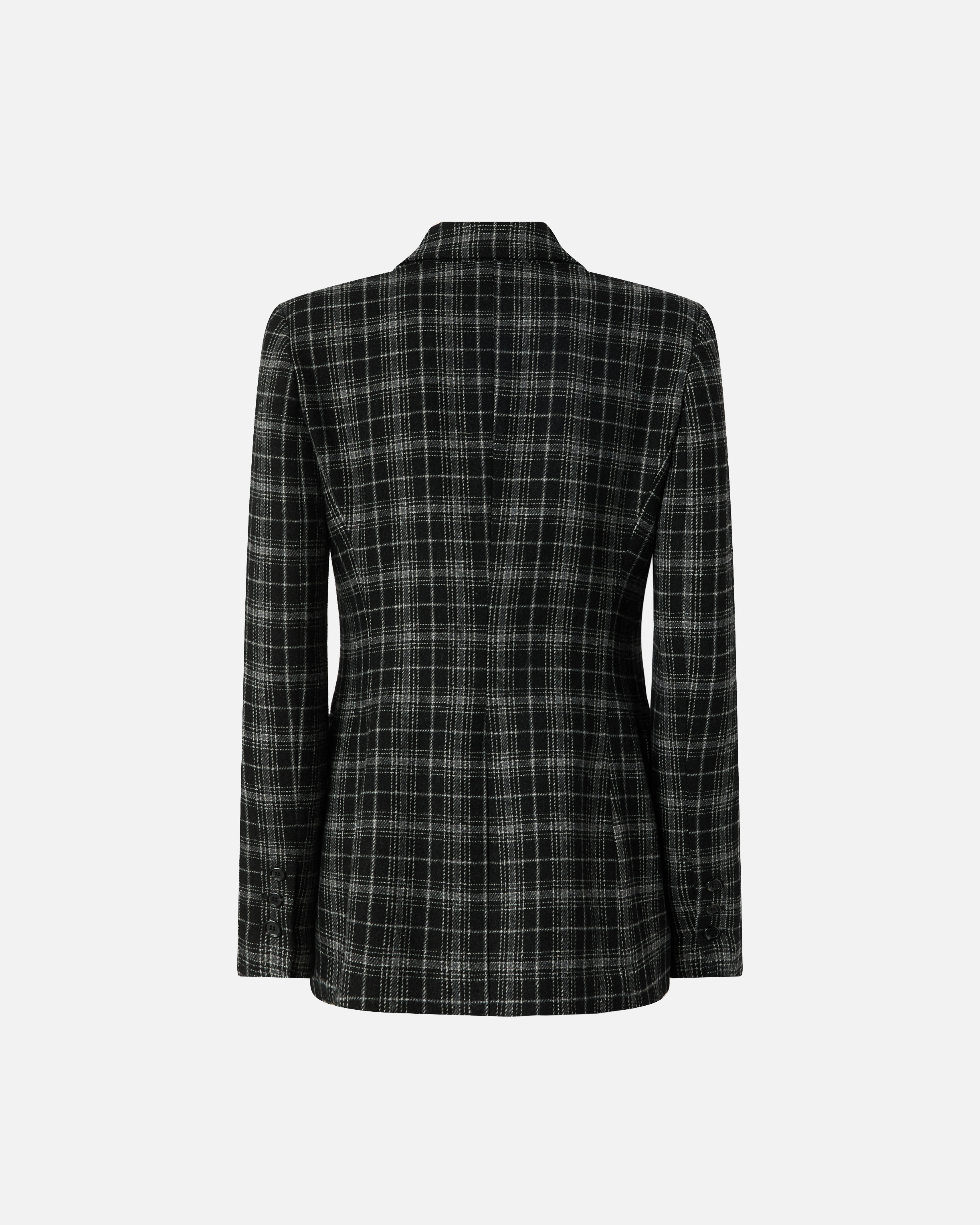 YARN-DYED CHECK DOUBLE-BREASTED JACKET - 2