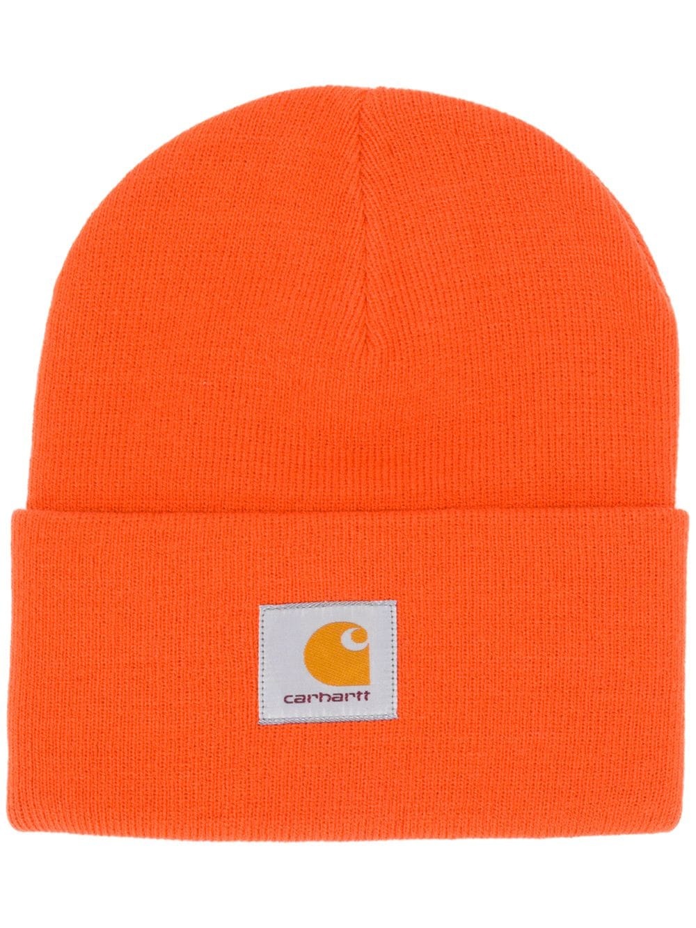 cable knit logo beanie - 1