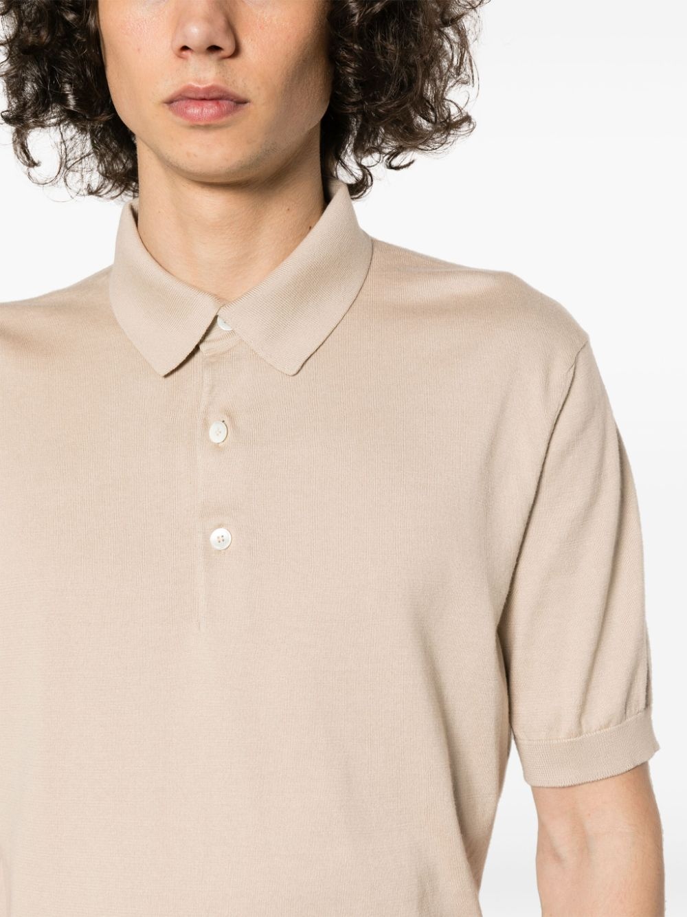 fine-knit cotton polo shirt - 5