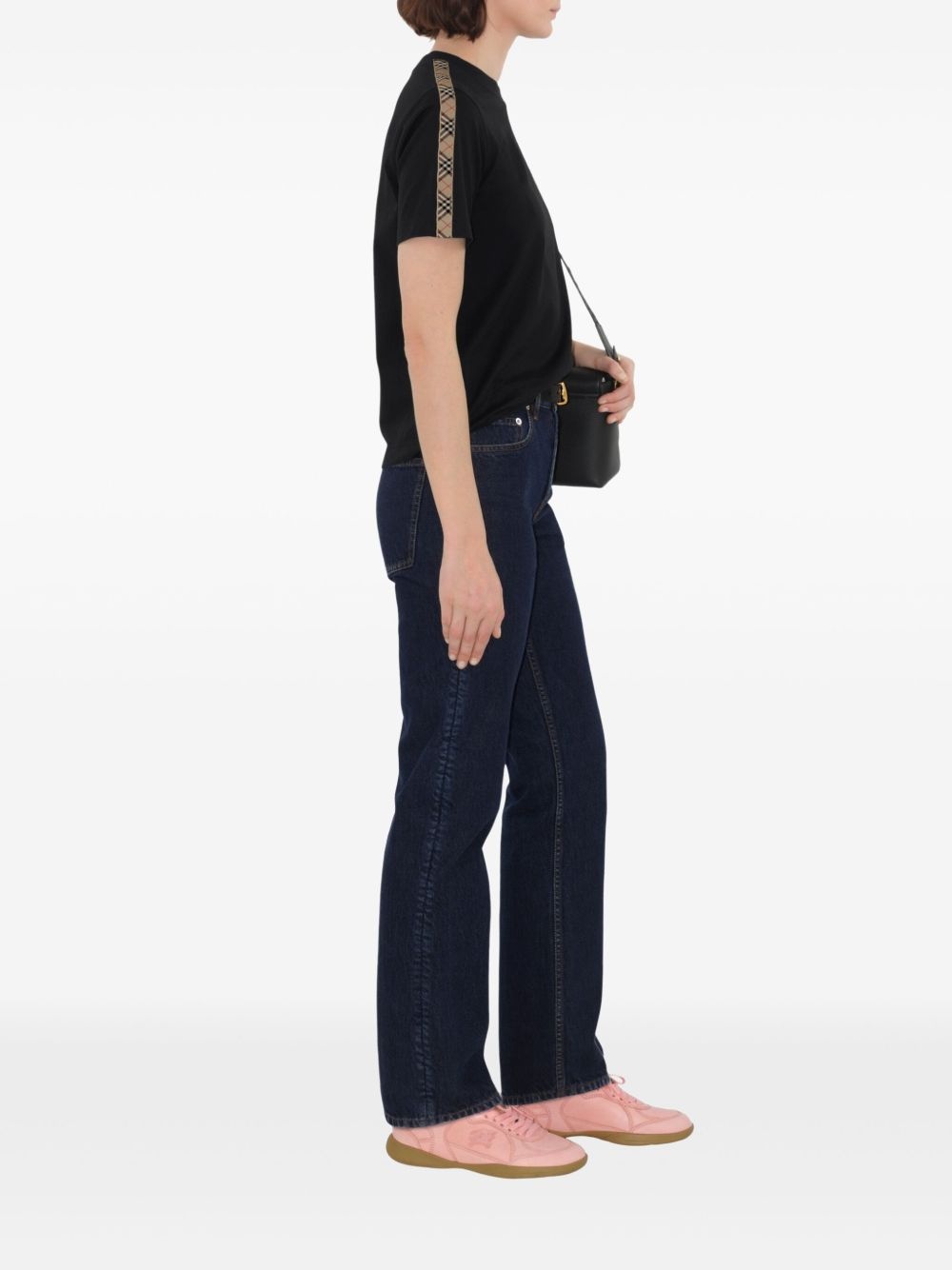 check-trim cotton t-shirt - 2