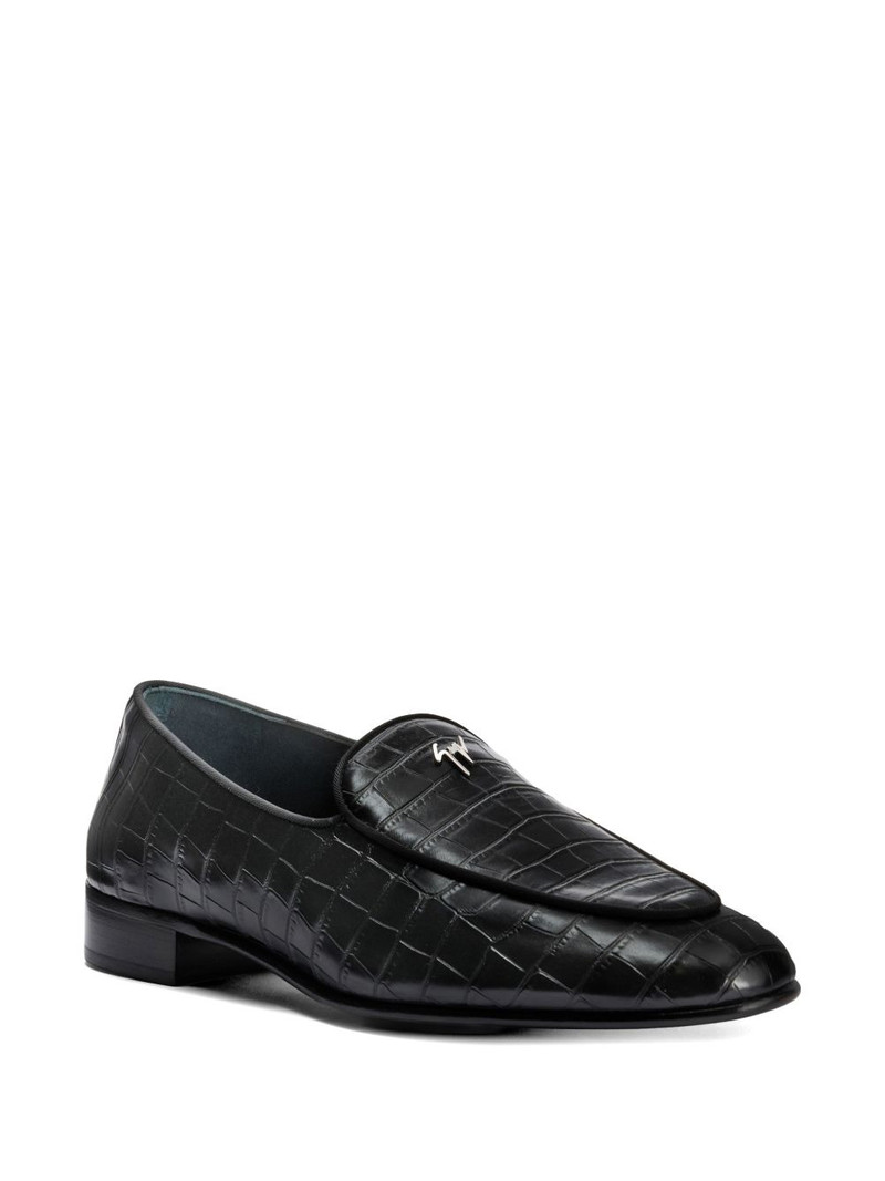 Giuseppe Zanotti crocodile metal logo loafers outlook