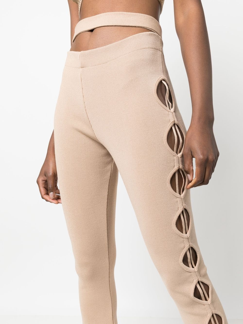 cut-out detail bootcut trousers - 5