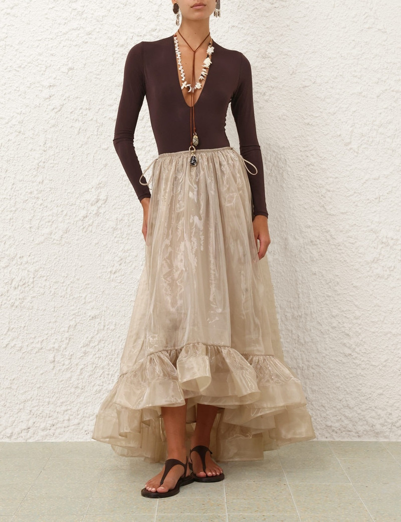 Zimmermann DAWNING FLOUNCE MAXI SKIRT outlook