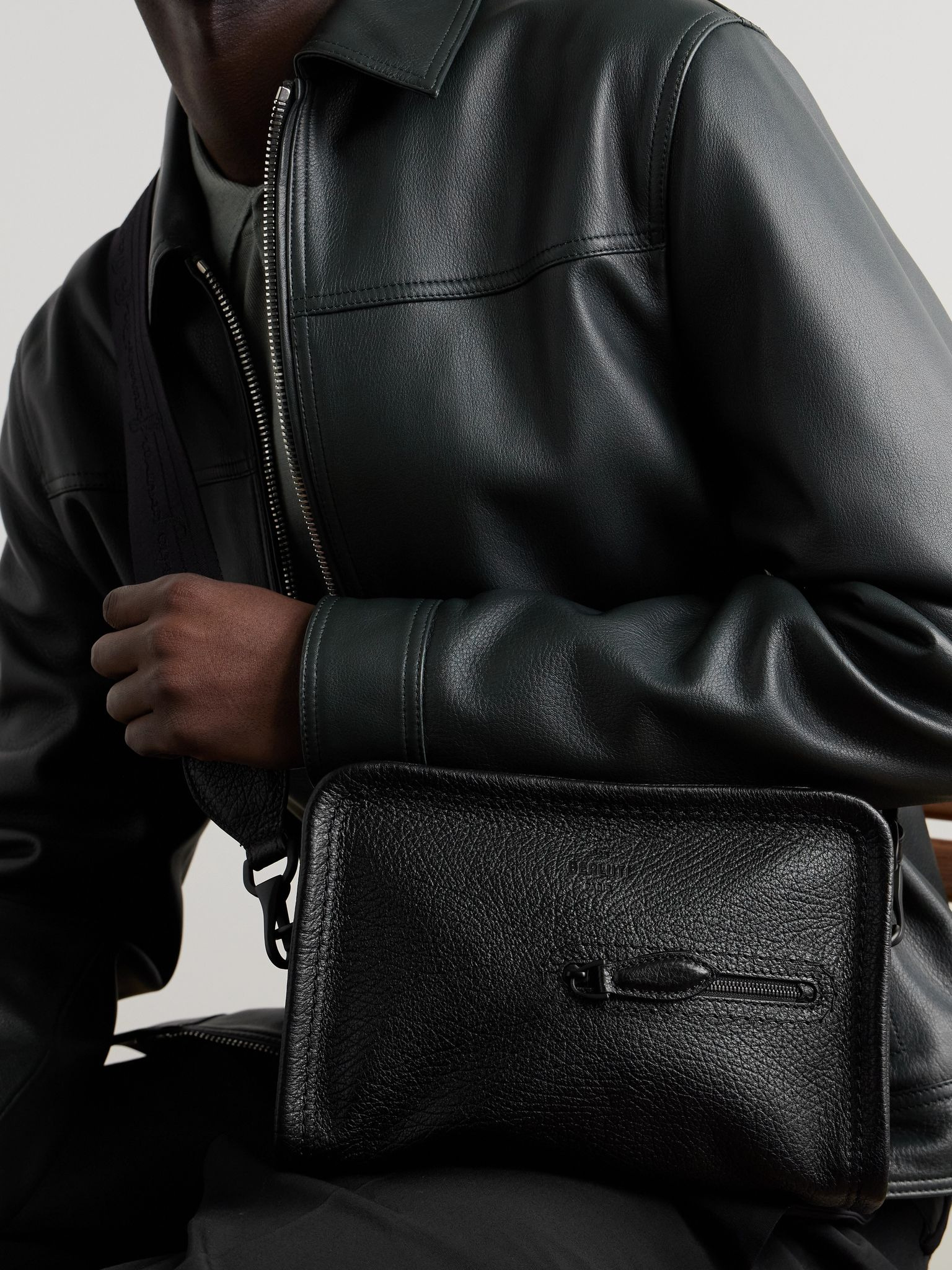 Journalier Small Full-Grain Leather Messenger Bag Black - 2