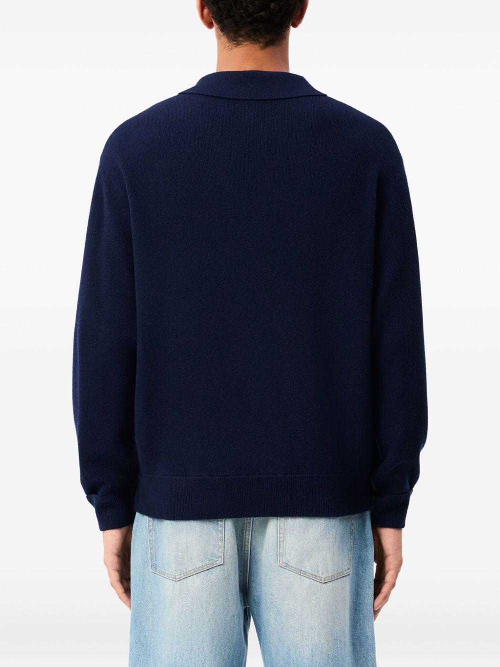 LONG SLEEVE WOOL POLO SHIRT - 3