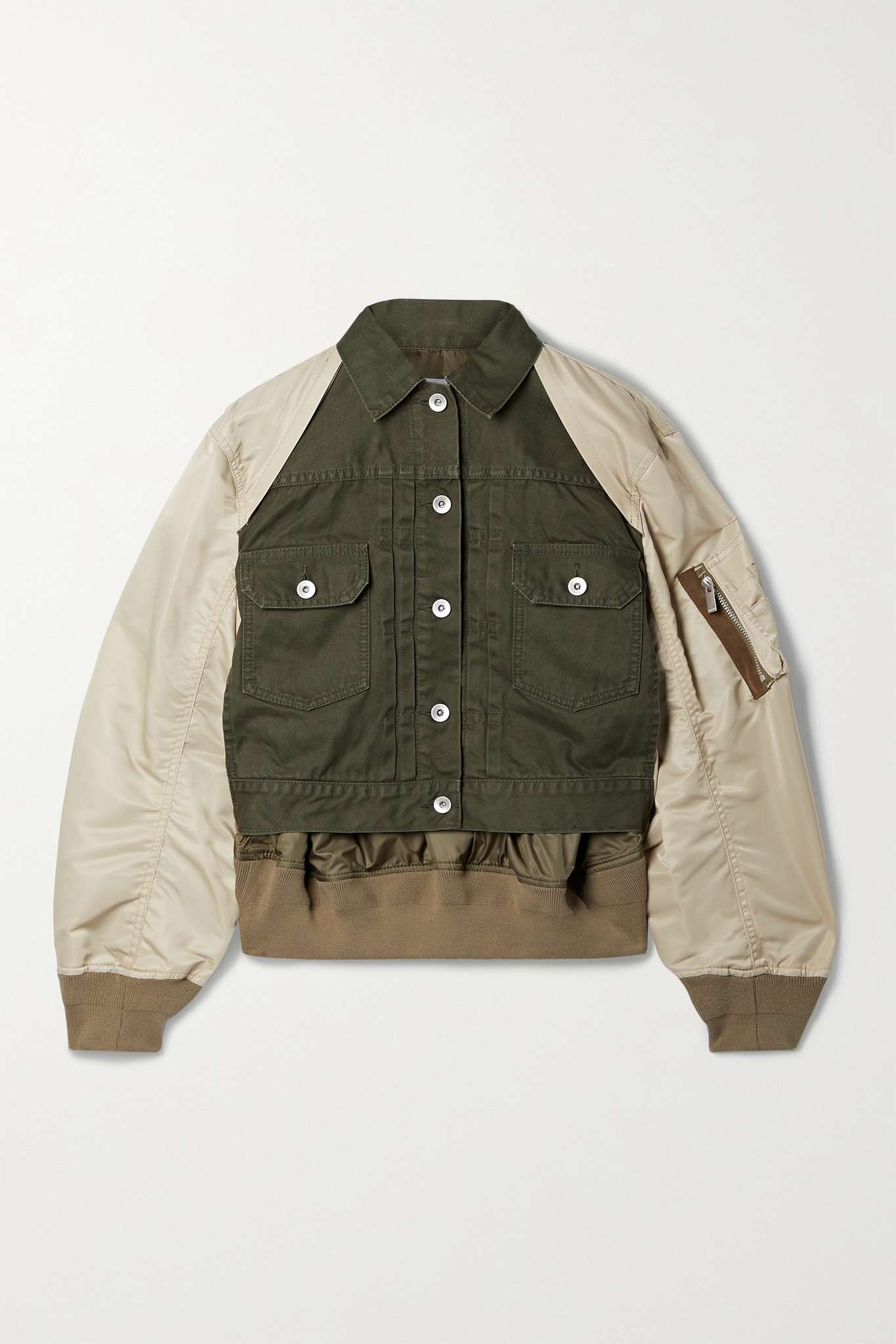 Paneled denim and nylon jacket - 1