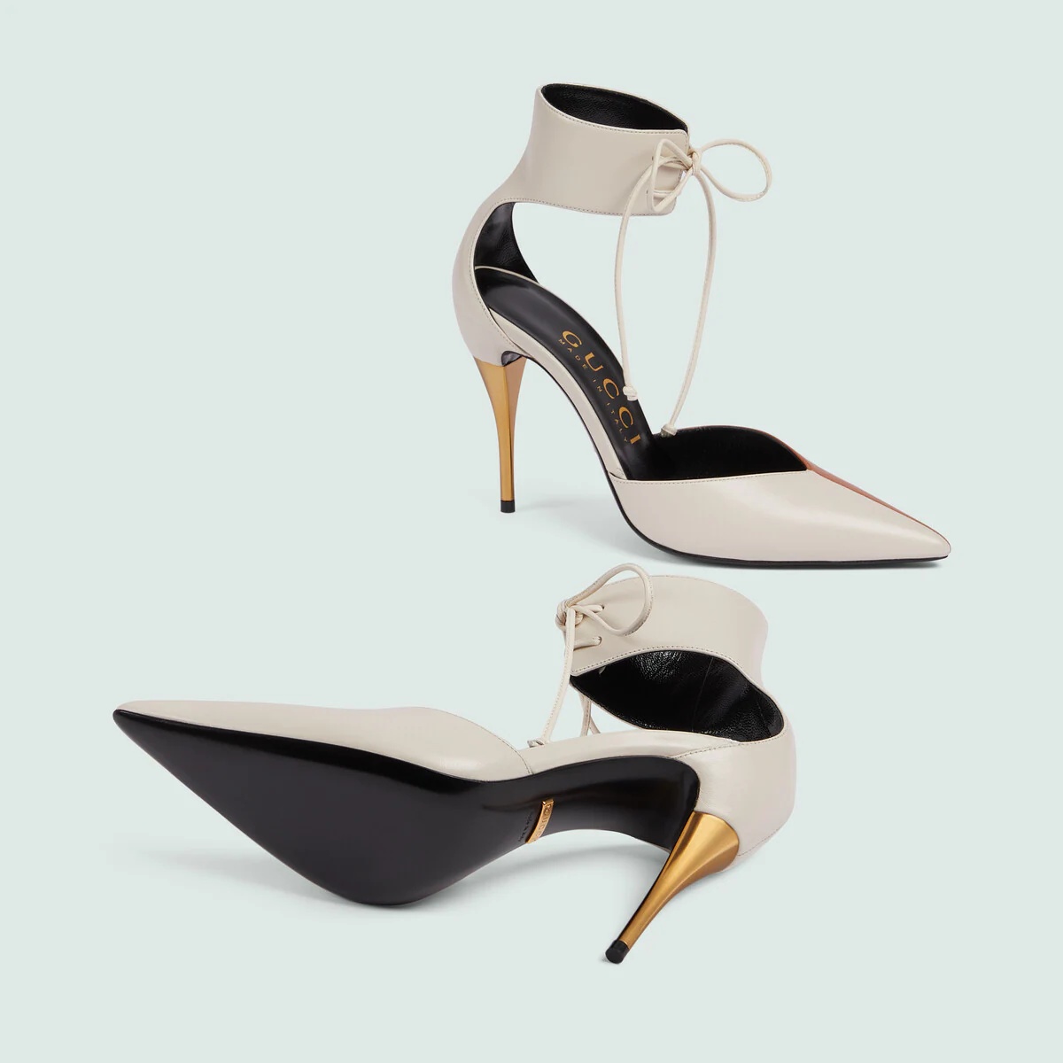 Women's high heel pump with ankle cuff - 6