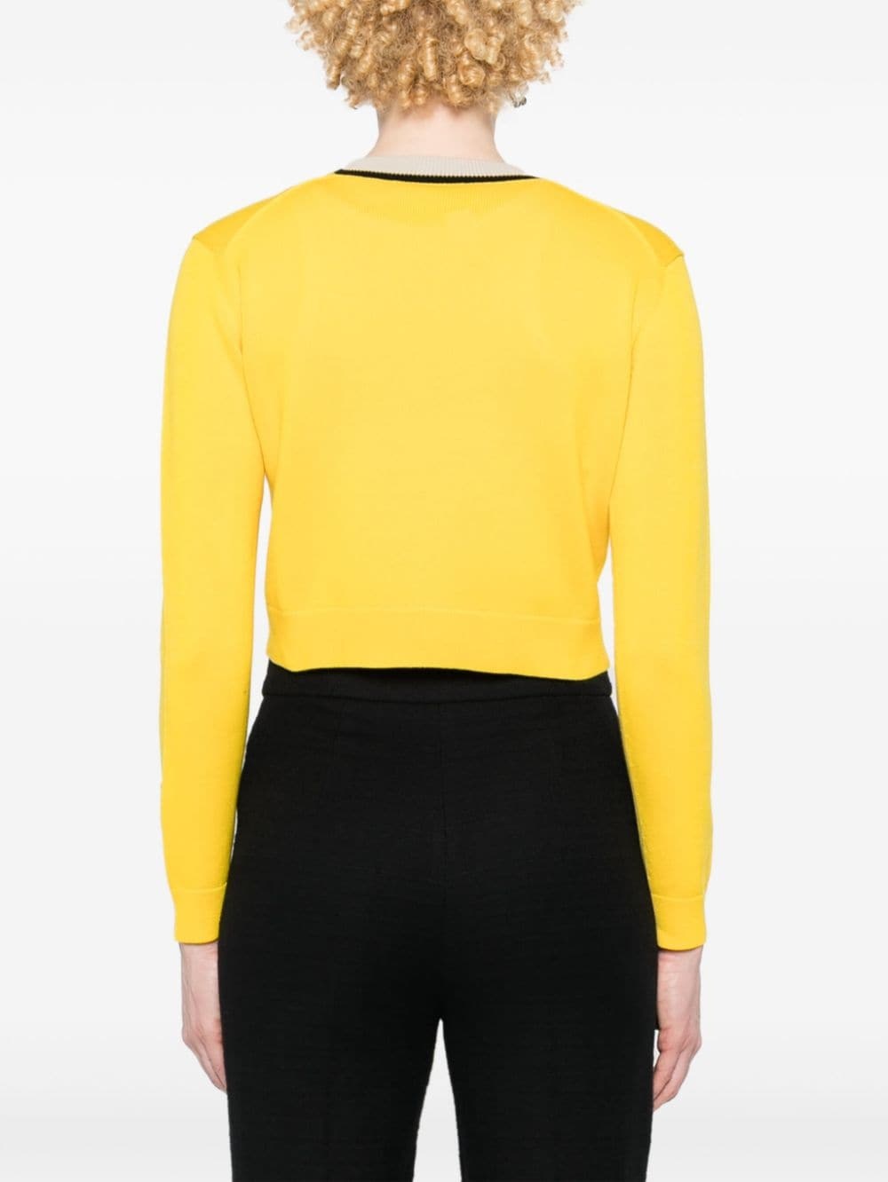 knitted cropped jumper - 4
