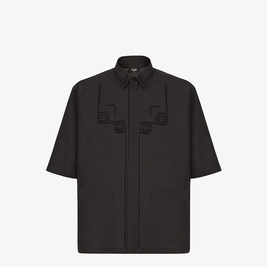 Black wool shirt - 1