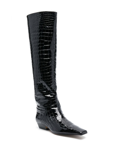 KHAITE The Marfa crocodile-effect leather boots outlook