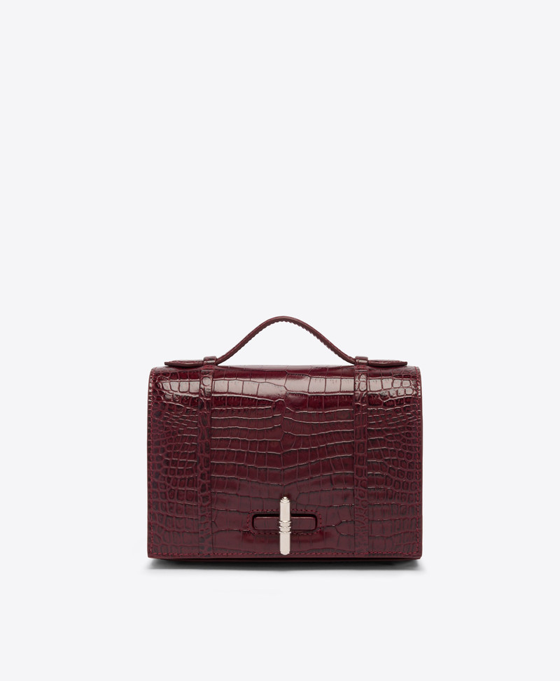May Red Embossed Leather Small Handbag 1