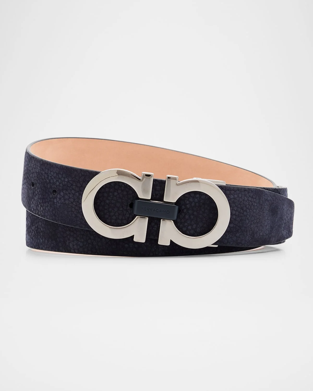 Men's Gancini Adjustable Suede Belt - 1