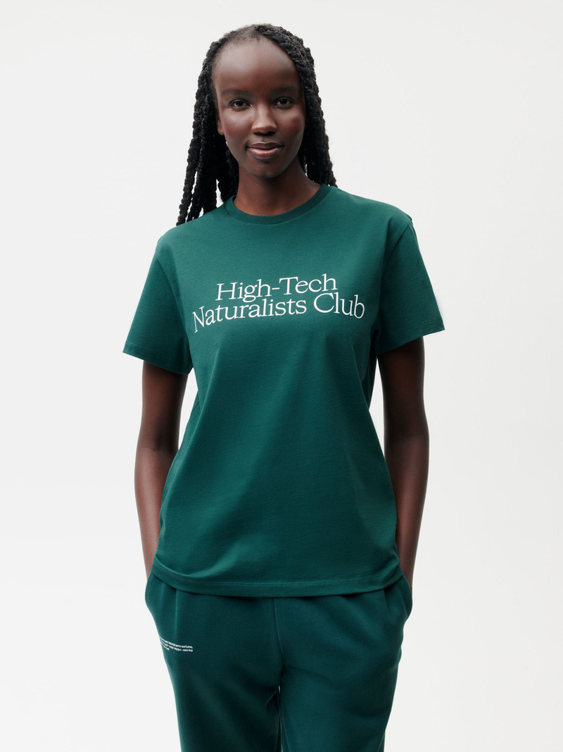 PANGAIA Womens High-Tech Naturalists Club T-shirt - Foliage Green outlook
