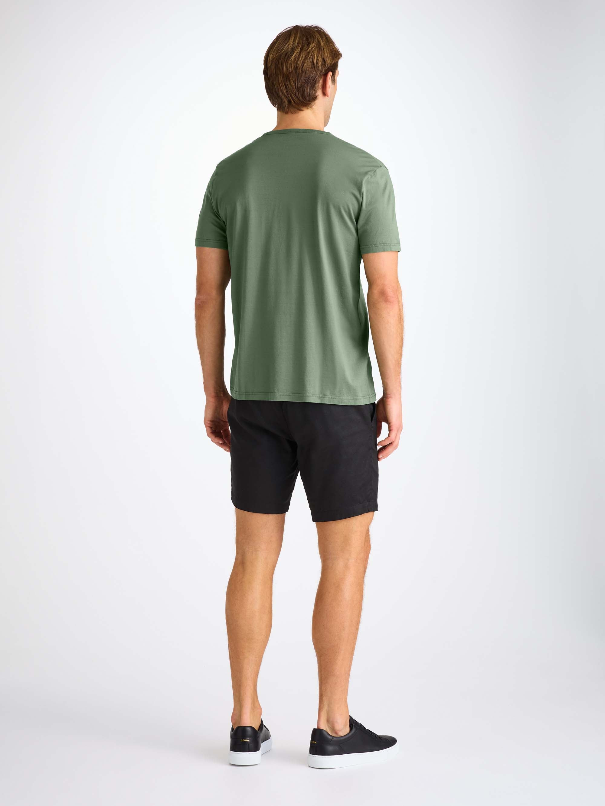 Men's V-Neck T-Shirt Barny Pima Cotton Soft Green - 4