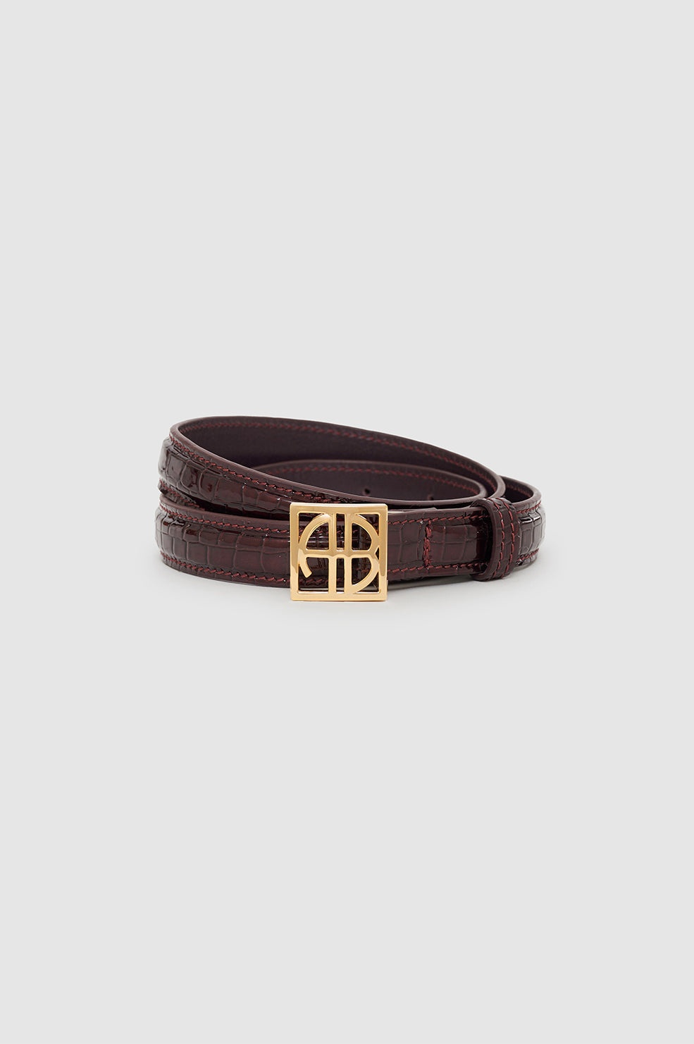 Monogram Belt - Burgundy Small Embossed - 3