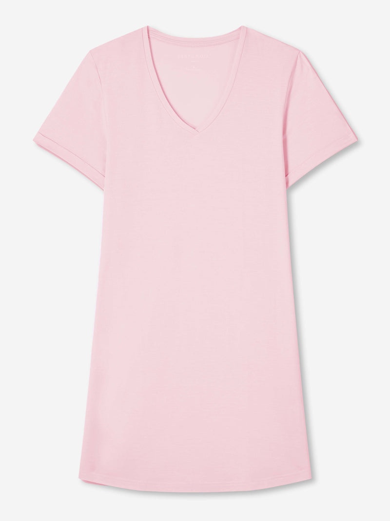 Women's V-Neck Sleep T-Shirt Lara Micro Modal Stretch Ballet Pink - 1