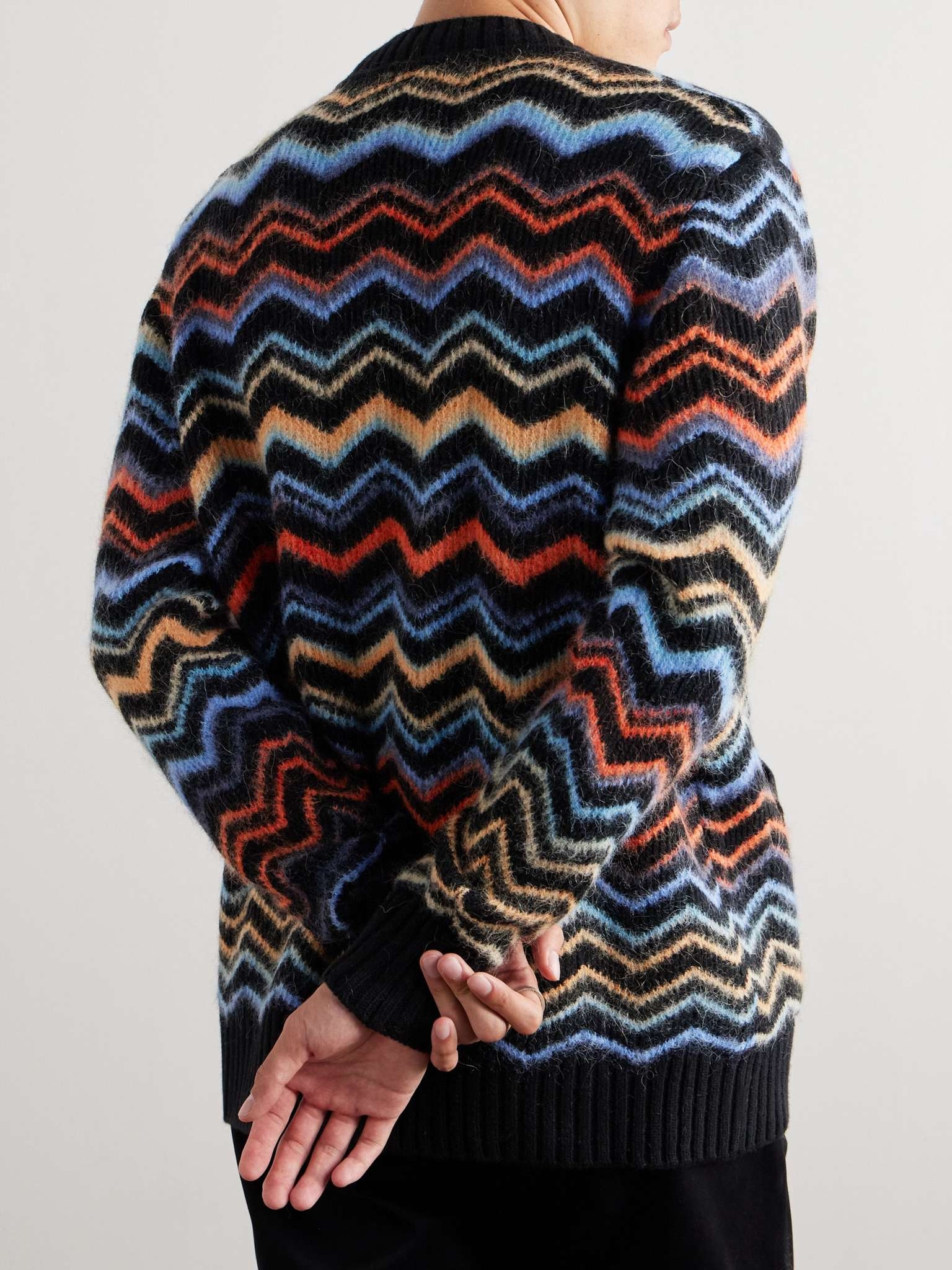 Striped Brushed-Knit Cardigan - 3