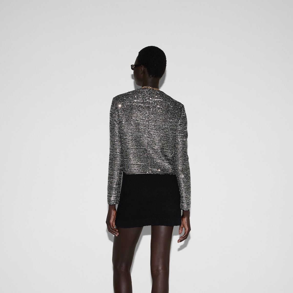 Striped tweed lamé jacket - 4