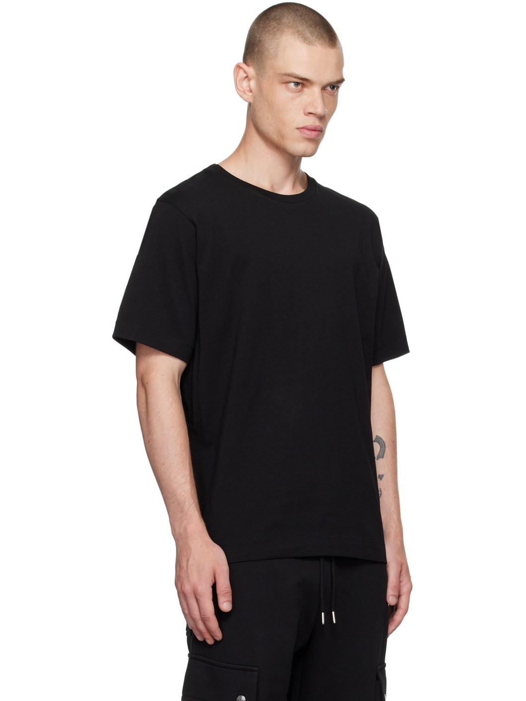 Black Regular Cotton T-Shirt - 2