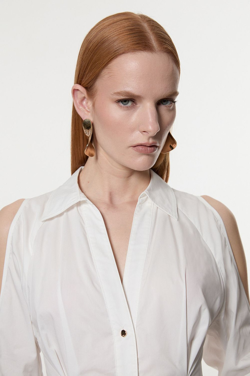 Cotton Poplin Woven Maxi Shirt Dress 5