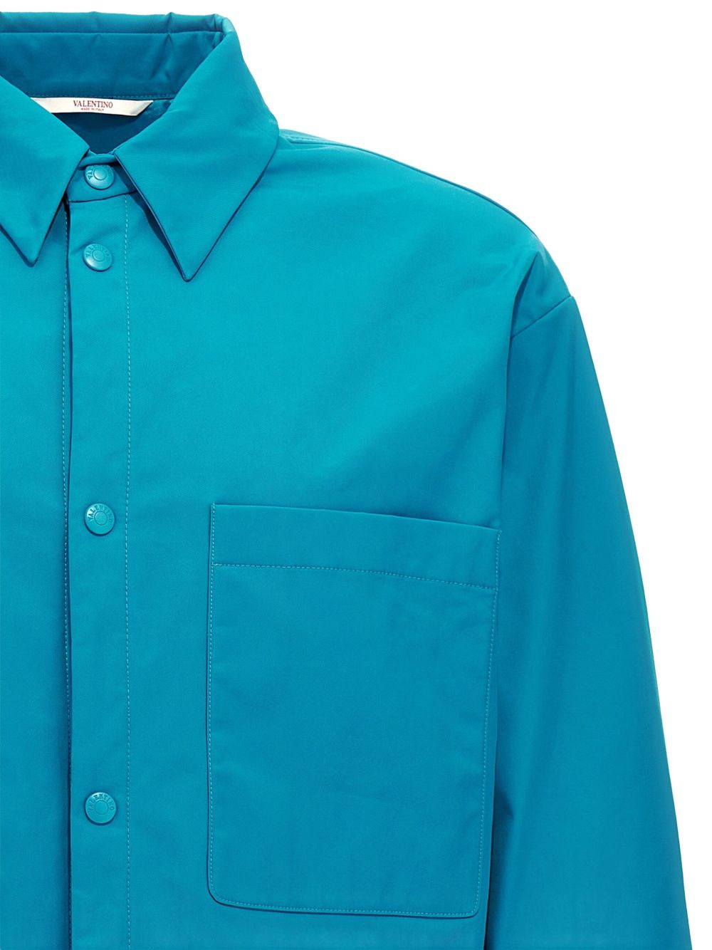 logo-plaque shirt jacket - 4