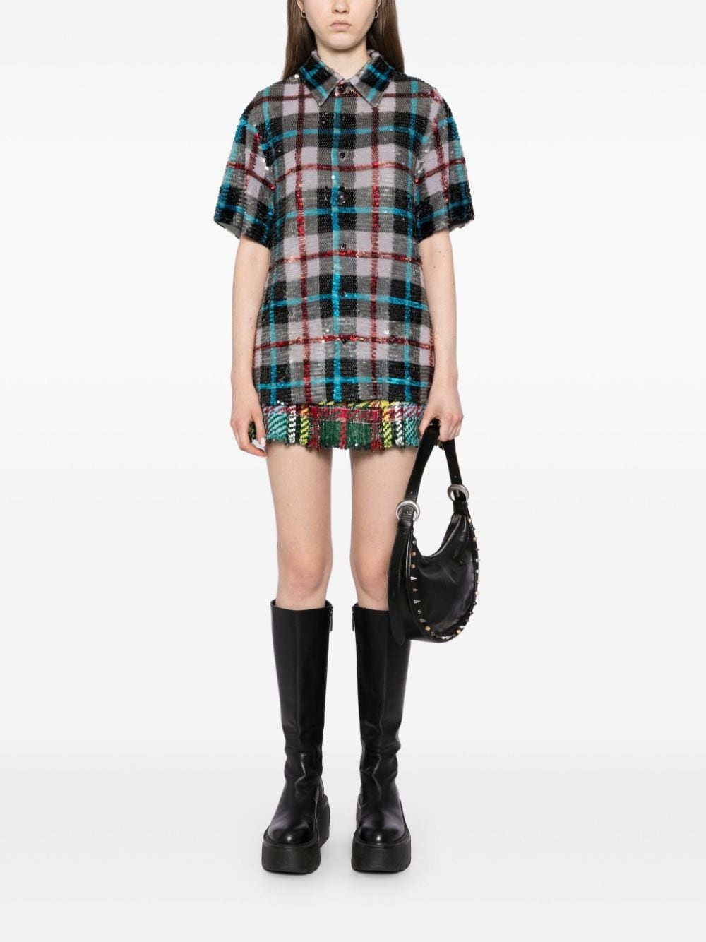sequin-embellishment cotton shirt - 2