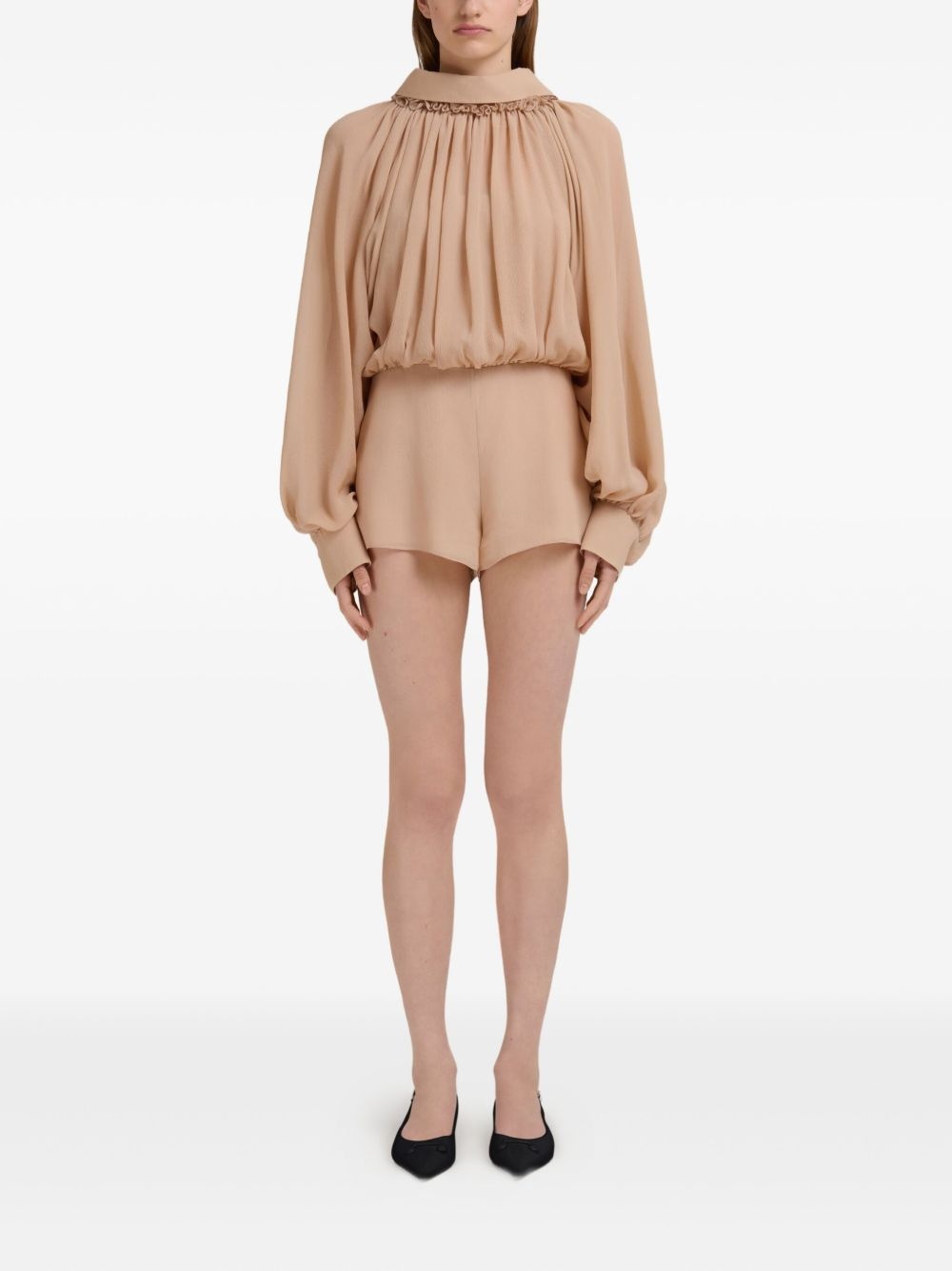 puff-sleeve gathered jumpsuit - 2
