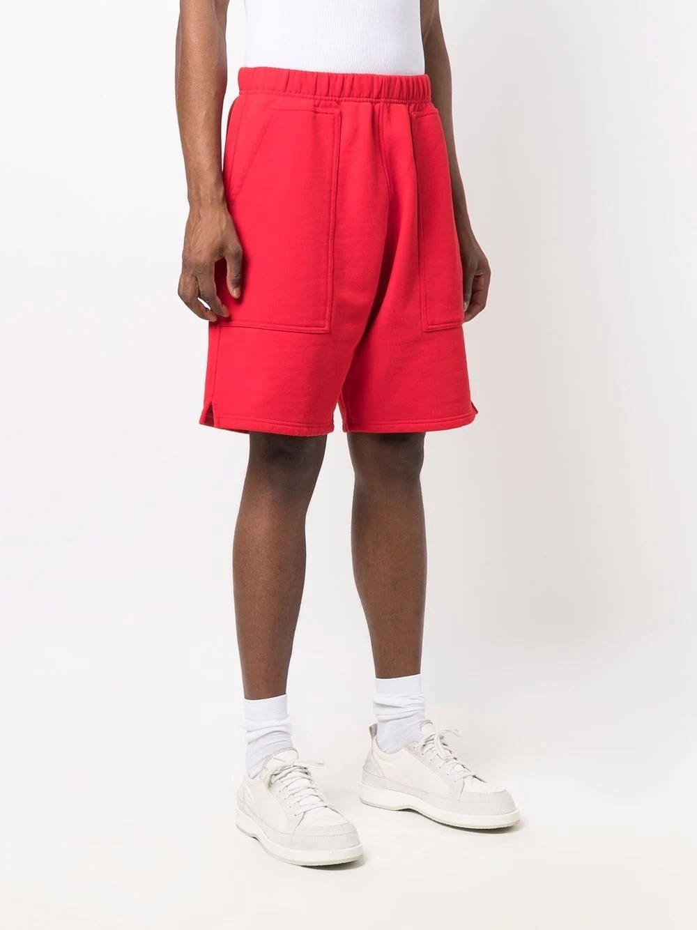 embroidered-logo flared jogger shorts - 3