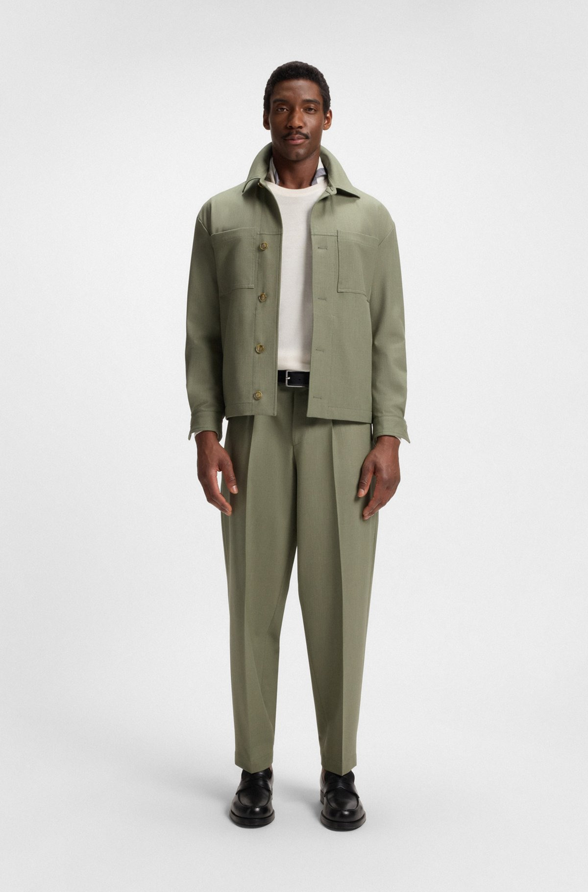 RELAXED-FIT TROUSERS IN MACHINE-WASHABLE STRETCH FABRIC - 3