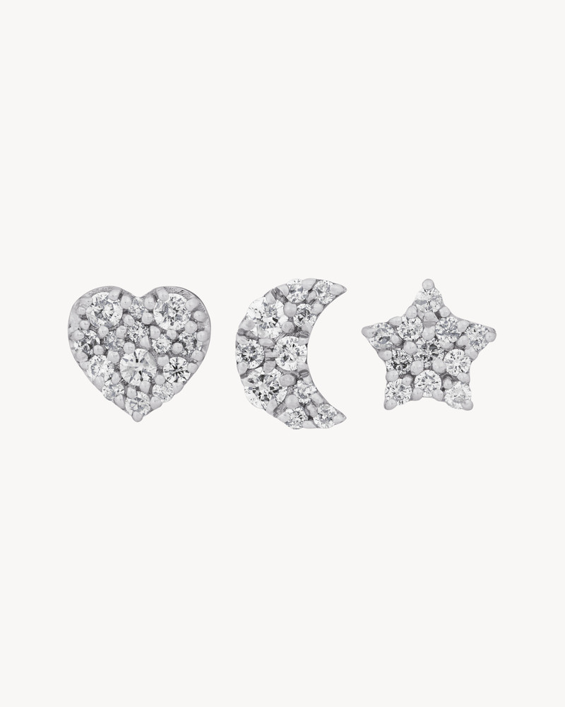 SAINT LAURENT CHARM BROOCHES IN 18K GREY GOLD AND DIAMONDS outlook