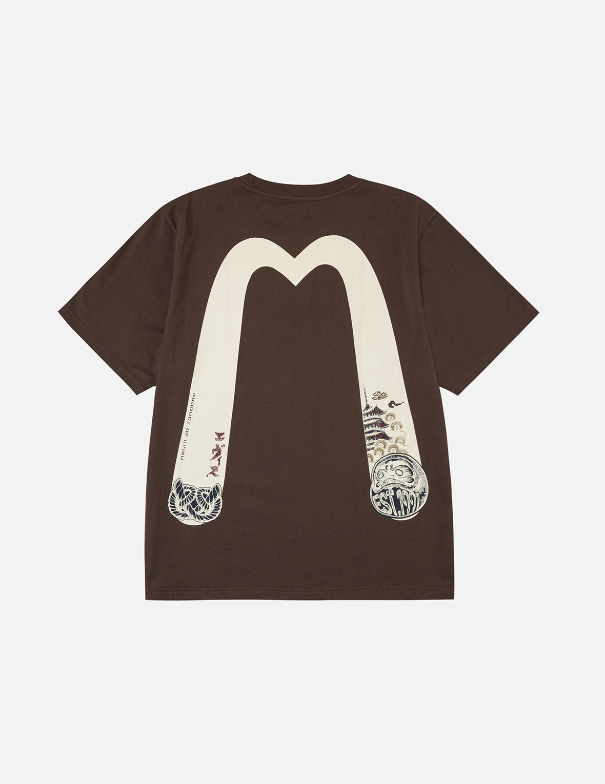 Wheel of Wisdom and  Daruma Daicock Print Regular Fit T-Shirt - 3