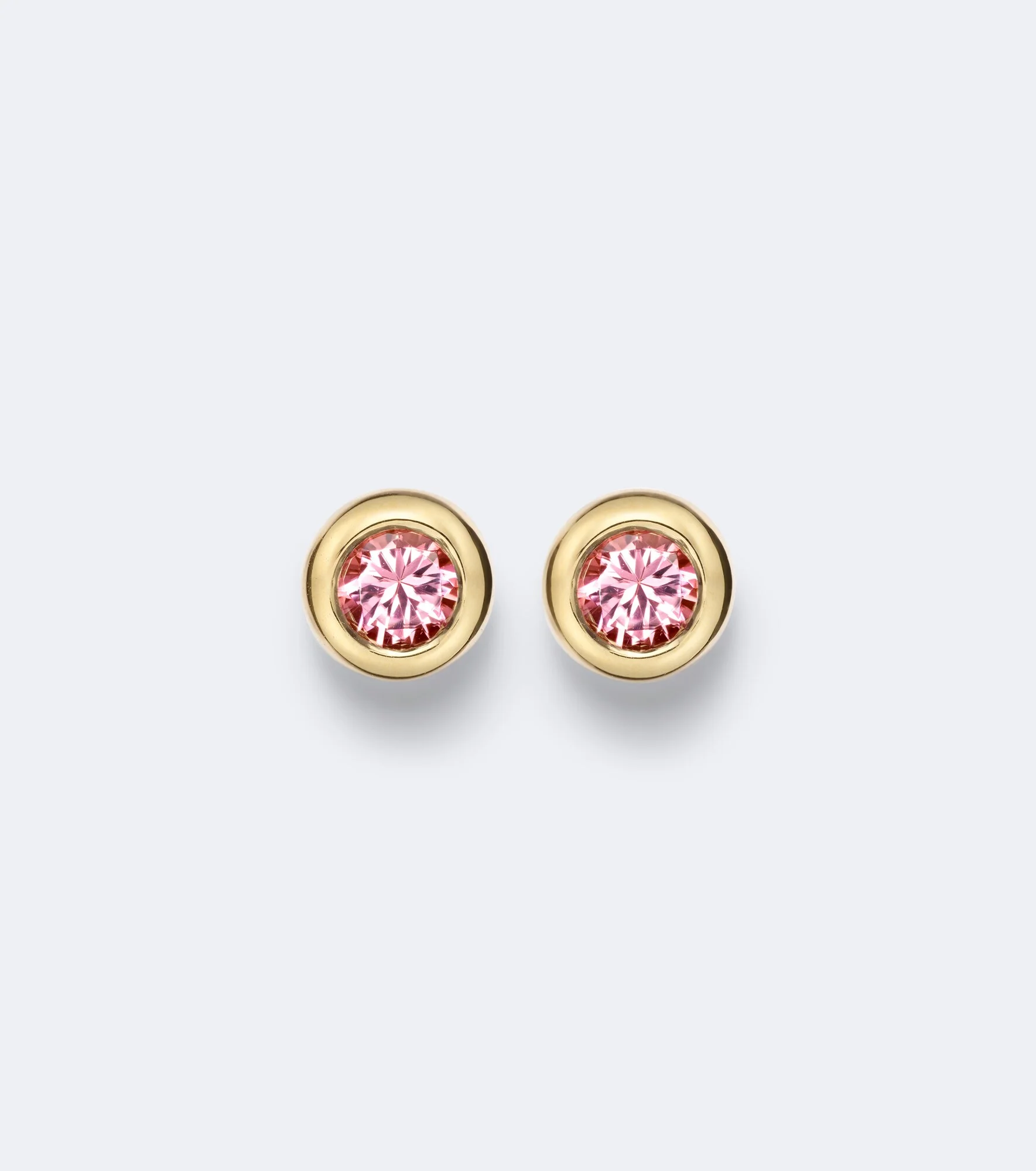 Pavé 18kt gold earrings with tourmalines - 1