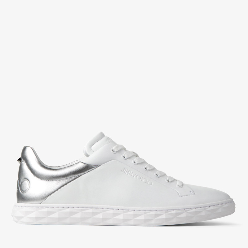 Diamond Light/m Ii
White Leather and- Silver Metallic Nappa Low-Top Trainers 1
