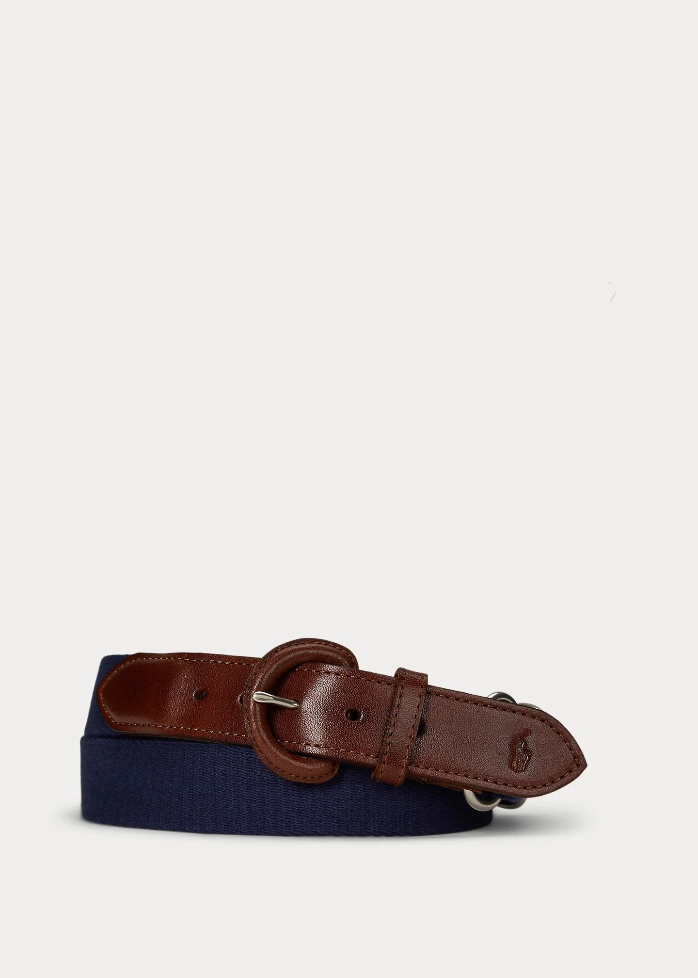 Webbed Cotton & Leather Belt - 1
